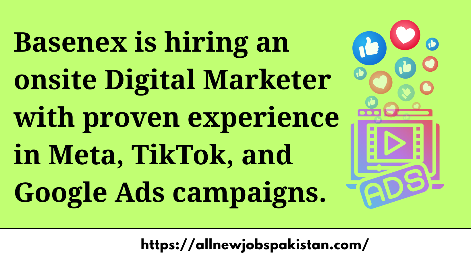 Digital Marketer Job in DHA Phase 1 | Basenex
